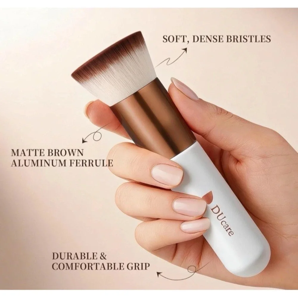 DUcare Flat Top Kabuki Foundation‎ Brush, Single Flat Foundation Brush